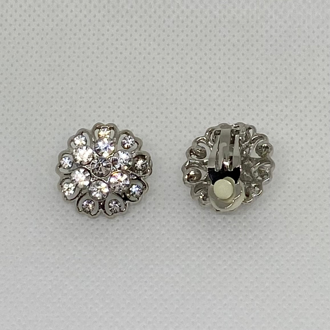 Silver tone clip on earrings