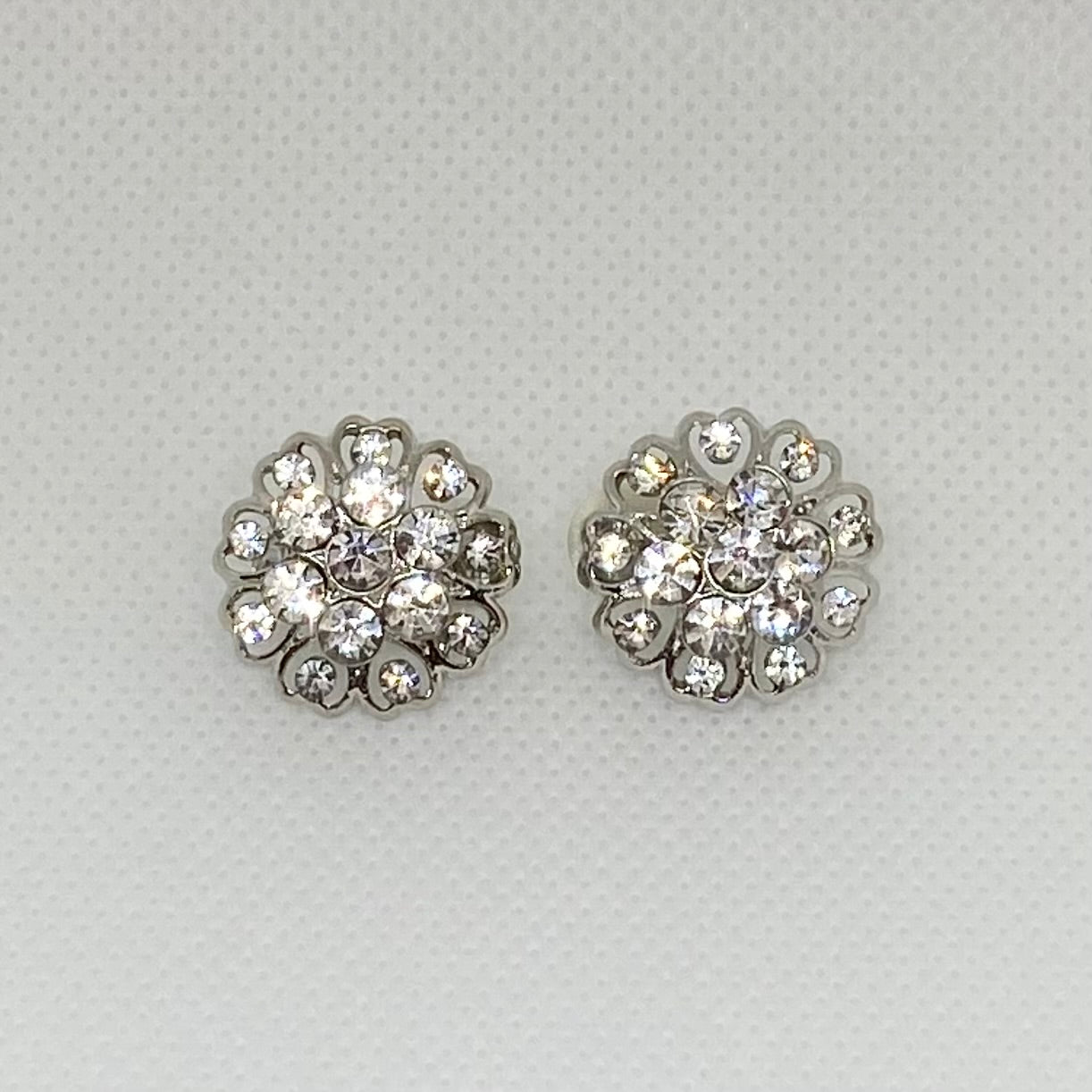 Silver tone clip on earrings