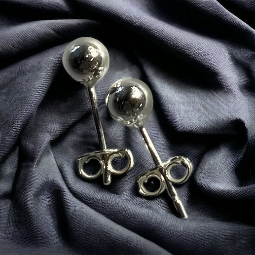 Sterling Silver Ball Studs