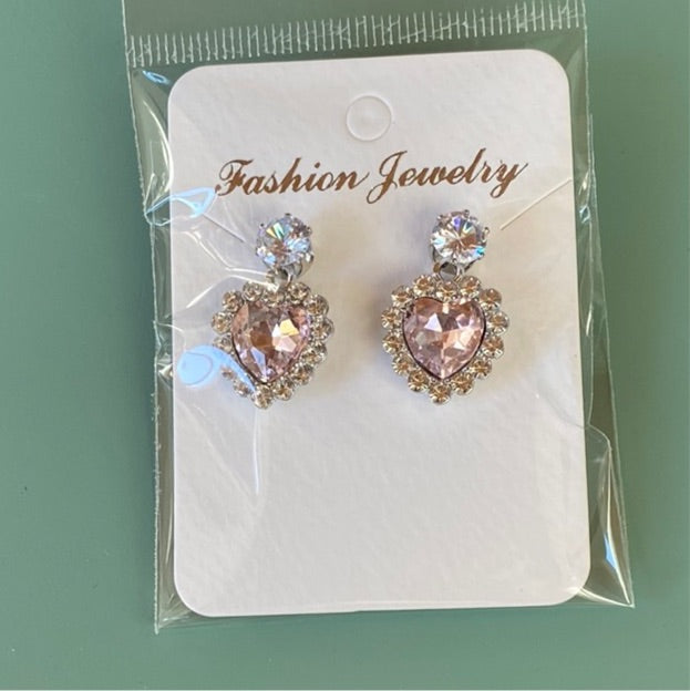 Heart-shaped Zirconia Earrings