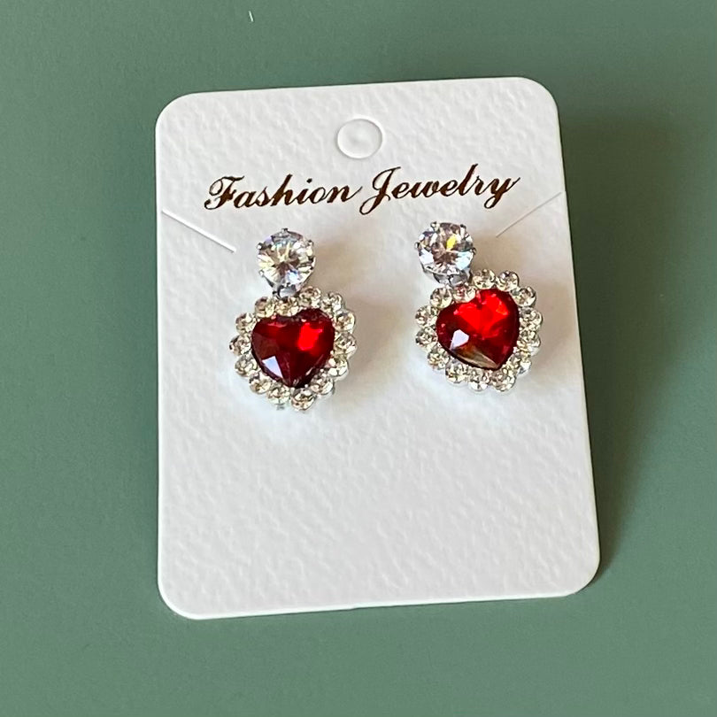 Heart-shaped Zirconia Earrings