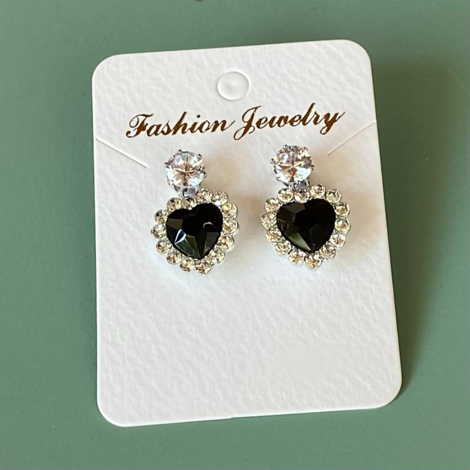 Heart-shaped Zirconia Earrings